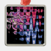 かわいい紫と灰色と黒の水彩画 メタルオーナメント (正面)