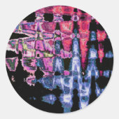 かわいい紫と灰色と黒の水彩画 ラウンドシール (正面)