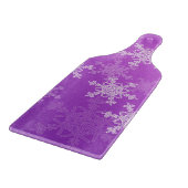 かわいい紫と白いクリスマスの雪 カッティングボード (角)