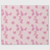 かわいい紫と白のクッキーピンクのクリスマス ラッピングペーパー (フラット)