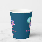 かわいい紫と緑のミムマザウミガメ 紙コップ (右)