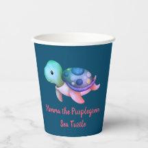 かわいい紫と緑のミムマザウミガメ