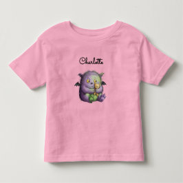 かわいい紫と緑のモンスターの友達 トドラーTシャツ