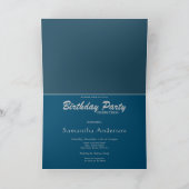 かわいい紫と緑の海ガメ & 赤ちゃん 誕生日 案内状 (内部)