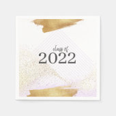 かわいい紫と金ゴールド額卒業パーティー スタンダードカクテルナプキン (正面)