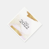 かわいい紫と金ゴールド額卒業パーティー スタンダードカクテルナプキン (角)