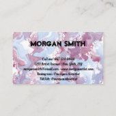 かわいい紫と青アルコールインクアート名刺 名刺 (裏面)