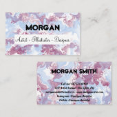 かわいい紫と青アルコールインクアート名刺 名刺 (正面/裏面)