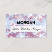 かわいい紫と青アルコールインクアート名刺 名刺 (正面)