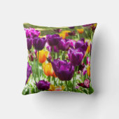 かわいい紫と黄色のチューリップ クッション (裏面)