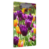 かわいい紫と黄色のチューリップ クリップボード (右)