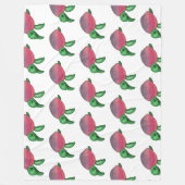 かわいい紫のウミガメ フリースブランケット (正面)