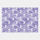 かわいい紫のキツネクマ追加の名前クリスマスクワイイ ラッピングペーパーシート (正面3)