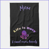 かわいい紫のタコの生活忙しは キッチンタオル