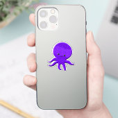 かわいい紫のタコ シール (スマートフォン)