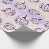 かわいい紫のトマトと秋の花 ラッピングペーパー (角)