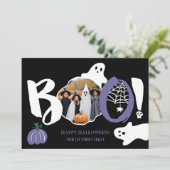 かわいい紫のトレンディーブー幽霊2 photosハロウィーン シーズンカード (スタンド正面)