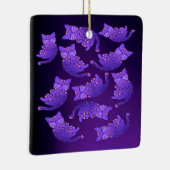 かわいい紫のネオンキットグループ セラミックオーナメント (右)