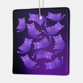 かわいい紫のネオンキットグループ セラミックオーナメント (左)