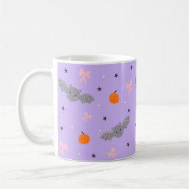 かわいい紫のハロウィンバット柄マグカップ コーヒーマグカップ