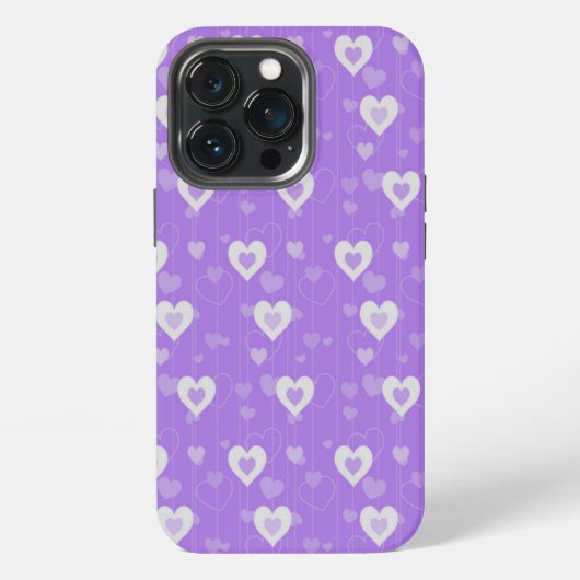 かわいい紫のハート iPhoneケース (裏面)
