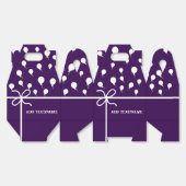 かわいい紫のパーティーバルーンとリボンカスタム フェイバーボックス (見開き)