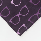 かわいい紫のヒップスターの眼鏡パターン フリースブランケット (角)