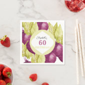 かわいい紫のビーツ水彩画パーソナライズされた画 スタンダードカクテルナプキン (インサイチュ)