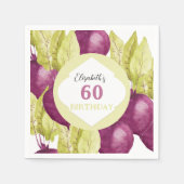 かわいい紫のビーツ水彩画パーソナライズされた画 スタンダードカクテルナプキン (正面)