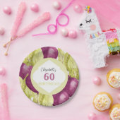 かわいい紫のビーツ水彩画パーソナライズされた画 ペーパープレート (パーティー)