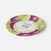 かわいい紫のビーツ水彩画パーソナライズされた画 ペーパープレート (アングル)