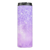 かわいい紫のピンクグリッター誕生日モノグラム タンブラー (裏面)