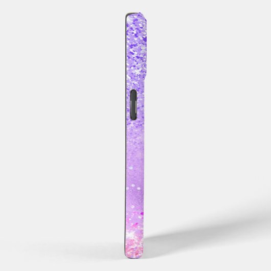かわいい紫のピンクグリッター誕生日モノグラム Case-Mate iPhoneケース (裏面 / 右)