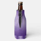 かわいい紫のファンタジー蝶モノグラム ボトルクーラー (ボトル裏面)