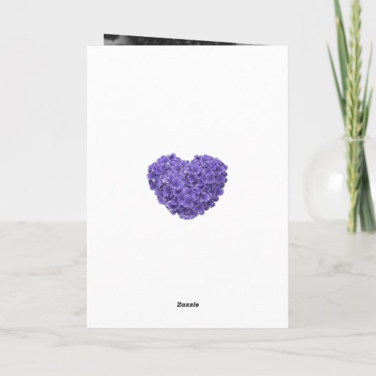 かわいい紫のフローラフォトハッピー母の日 カード (裏面)