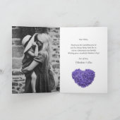 かわいい紫のフローラフォトハッピー母の日 カード (内部)