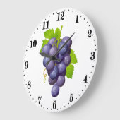 かわいい紫のブドウのキッチンフルーツデコール ラージ壁時計 (傾斜)