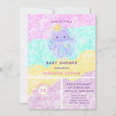 かわいい紫のプリンセスクラゲの女の子ベビーシャワー 招待状 (正面)