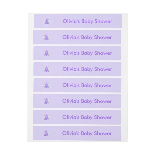 かわいい紫のベビービー男女兼用赤ちゃんシャワー ラップアラウンド宛名ラベル (シート)