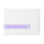 かわいい紫のベビービー男女兼用赤ちゃんシャワー ラップアラウンド宛名ラベル (正面)