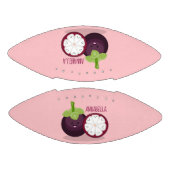 かわいい紫のマンゴスチン漫画イラストレーション アメリカンフットボール (パネル)