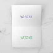 かわいい紫のマンゴスチン漫画イラストレーション カード (内部)