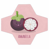 かわいい紫のマンゴスチン漫画イラストレーション サッカーボール (フラット)