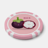 かわいい紫のマンゴスチン漫画イラストレーション ポーカーチップ (シングル)