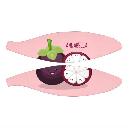 かわいい紫のマンゴスチン漫画イラストレーション ミニバスケットボール (パネル)