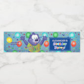 かわいい紫のモンスターボーイ誕生日パーティー ペットボトルラベル (シングルラベル)