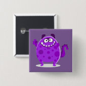 かわいい紫のモンスター 缶バッジ (正面&裏面)