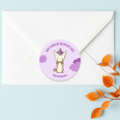 かわいい紫のユニコーン魔法のバレンタインデー ラウンドシール