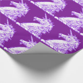 かわいい紫のユニコーン ラッピングペーパー (角)