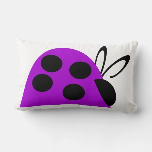 かわいい紫のレディバグパーソナライズされた ランバークッション (裏面)